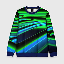 Свитшот детский Green black abstract, цвет: 3D-синий