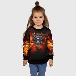 Свитшот детский Baldurs Gate 3 fire logo, цвет: 3D-черный — фото 2