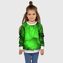Свитшот детский Зеленая объемная абстракция, цвет: 3D-белый — фото 2