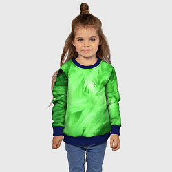 Свитшот детский Зеленые абстрактные листья, цвет: 3D-синий — фото 2