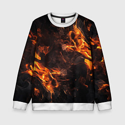 Свитшот детский Огонь и дым, цвет: 3D-белый