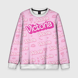 Детский свитшот Виктория - паттерн Барби розовый