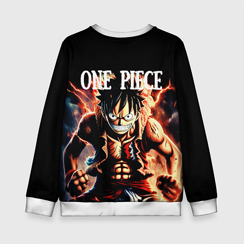 Детский свитшот Злой Луффи из One Piece / 3D-Белый – фото 2