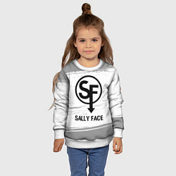 Свитшот детский Sally Face glitch на светлом фоне, цвет: 3D-белый — фото 2