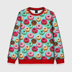 Детский свитшот Разноцветные пончики паттерн