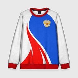 Свитшот детский Герб РФ - white sport, цвет: 3D-красный