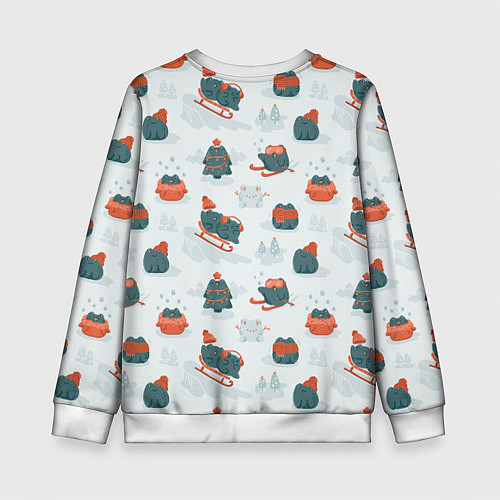 Детский свитшот Зимние веселые лягушки / 3D-Белый – фото 2