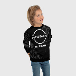 Свитшот детский Nissan speed на темном фоне со следами шин, цвет: 3D-черный — фото 2