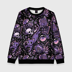 Свитшот детский Ведьминский паттерн, цвет: 3D-черный