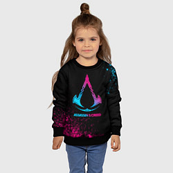 Свитшот детский Assassins Creed - neon gradient, цвет: 3D-черный — фото 2