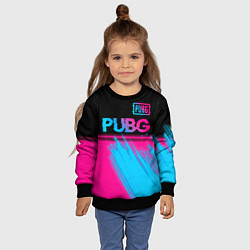Свитшот детский PUBG - neon gradient: символ сверху, цвет: 3D-черный — фото 2
