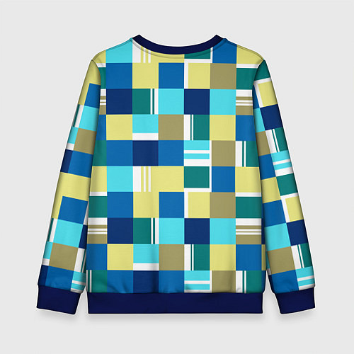 Детский свитшот Ретро квадраты / 3D-Синий – фото 2