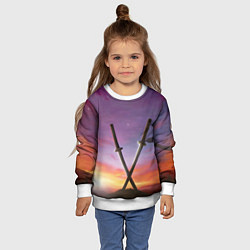 Свитшот детский Touhou Project Youmu Swords, цвет: 3D-белый — фото 2