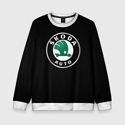 Свитшот детский Skoda auto brend car, цвет: 3D-белый