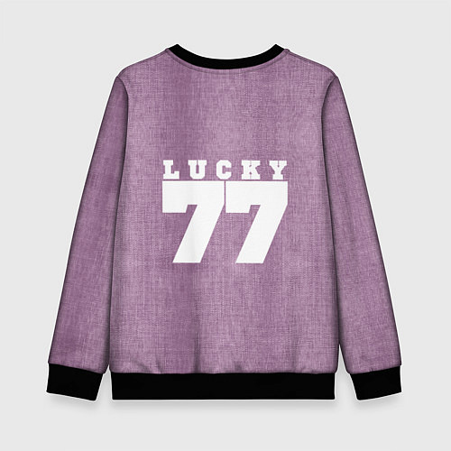 Детский свитшот Розовые джинсы lucky 77 / 3D-Черный – фото 2