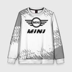Свитшот детский Mini speed на светлом фоне со следами шин, цвет: 3D-белый