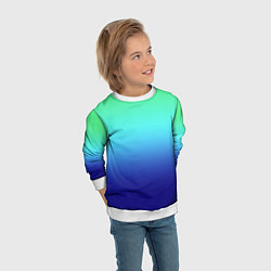 Свитшот детский Градиент зелёно-синий, цвет: 3D-белый — фото 2