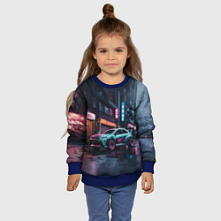 Свитшот детский Березовый спорткар, цвет: 3D-синий — фото 2