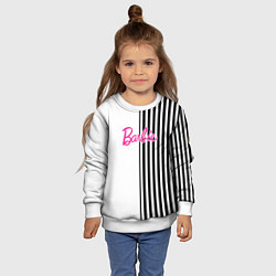 Свитшот детский Барби - белый и черные полосы, цвет: 3D-белый — фото 2