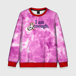 Свитшот детский I am kenough - розовый тай-дай, цвет: 3D-красный