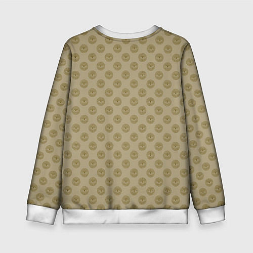 Детский свитшот Паттерн глаз с растительным орнаментом на бежевом / 3D-Белый – фото 2