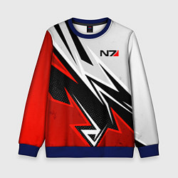 Свитшот детский N7 mass effect - white and red, цвет: 3D-синий