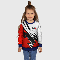 Свитшот детский N7 mass effect - white and red, цвет: 3D-синий — фото 2