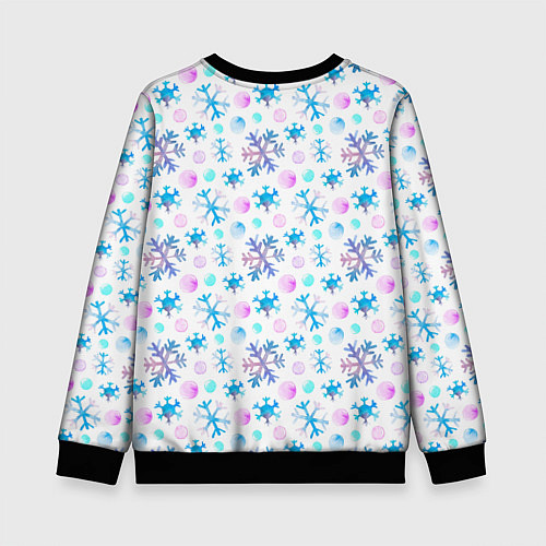 Детский свитшот Дракон и снежинки / 3D-Черный – фото 2