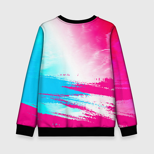 Детский свитшот Chery neon gradient style: символ сверху / 3D-Черный – фото 2