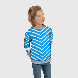 Свитшот детский Бело-голубой полосы стрелки, цвет: 3D-меланж — фото 2