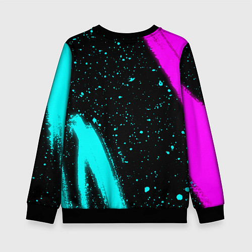 Детский свитшот Нина и неоновый герб России вертикально / 3D-Черный – фото 2