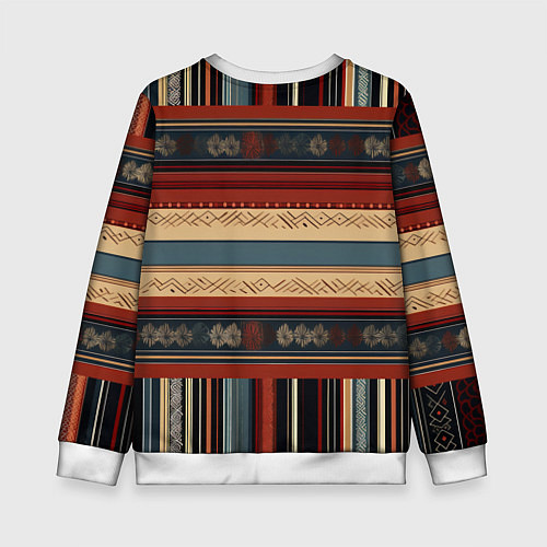 Детский свитшот Этнический принт в полоску / 3D-Белый – фото 2