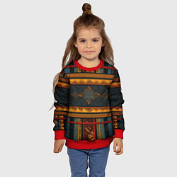 Свитшот детский Этнический рисунок в полоску, цвет: 3D-красный — фото 2