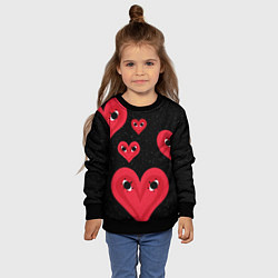 Свитшот детский Космические сердца, цвет: 3D-черный — фото 2