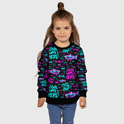 Свитшот детский Jinx Arcane pattern neon, цвет: 3D-черный — фото 2