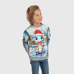 Свитшот детский Новогодний дракон 2024, цвет: 3D-меланж — фото 2