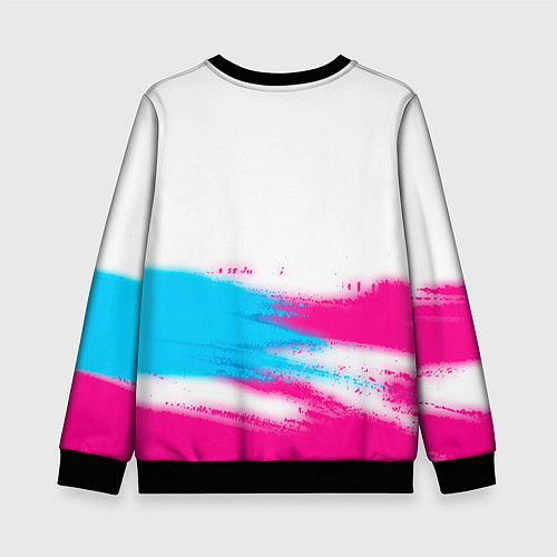 Детский свитшот PUBG neon gradient style посередине / 3D-Черный – фото 2