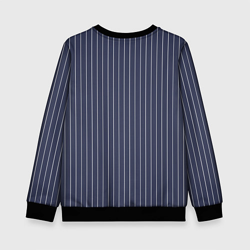 Детский свитшот Приглушённый синий в полоску / 3D-Черный – фото 2