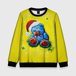 Свитшот детский Плюшевый Санта Клаус, цвет: 3D-черный