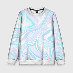 Свитшот детский Абстракция голубая плазма, цвет: 3D-белый