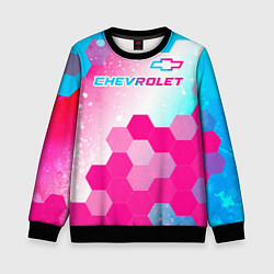 Детский свитшот Chevrolet neon gradient style посередине