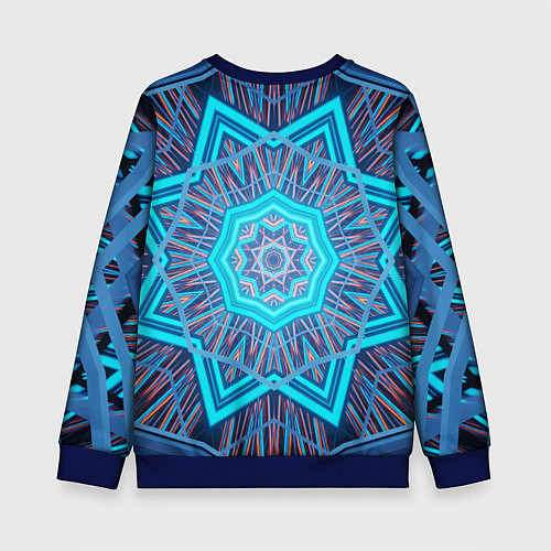 Детский свитшот Геометрический орнамент мандалы / 3D-Синий – фото 2