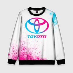 Свитшот детский Toyota neon gradient style, цвет: 3D-черный