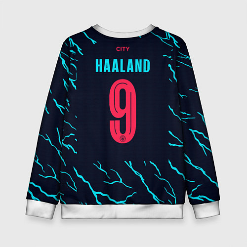 Детский свитшот Эрлинг Холланд Манчестер Сити форма 23-24 третья / 3D-Белый – фото 2