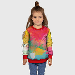 Свитшот детский Спектр акварели, цвет: 3D-красный — фото 2