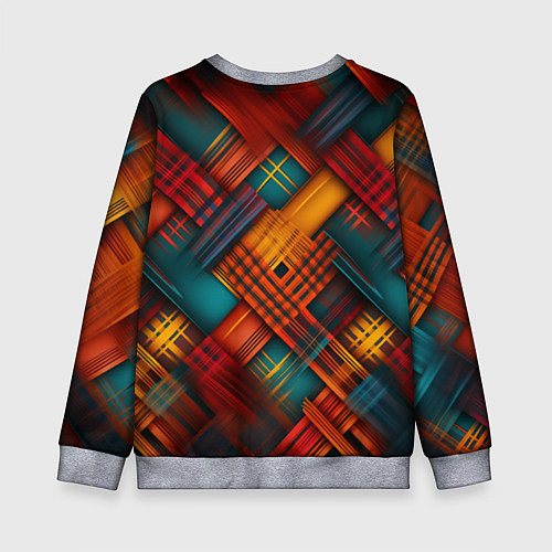 Детский свитшот Разноцветная клетка в шотландском стиле / 3D-Меланж – фото 2