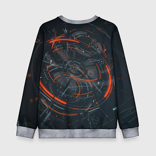 Детский свитшот Часовой механизм киберпанк / 3D-Меланж – фото 2
