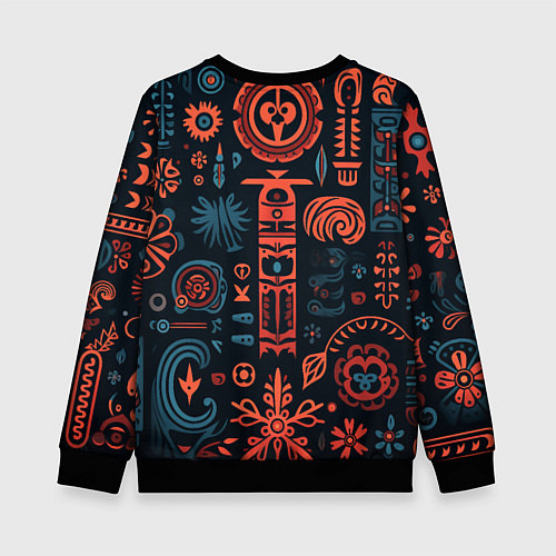 Детский свитшот Абстрактный паттерн в славянской стилистике / 3D-Черный – фото 2