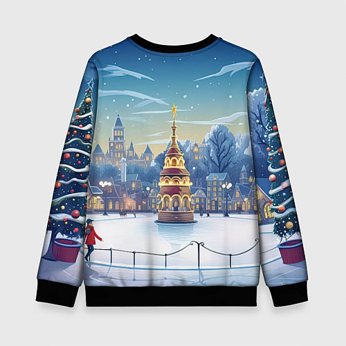 Детский свитшот Новогодняя погода / 3D-Черный – фото 2