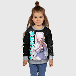 Свитшот детский Фрирен кушает пончик, цвет: 3D-меланж — фото 2